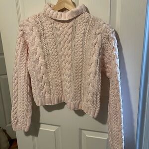 Great thick cable sweater in light pink